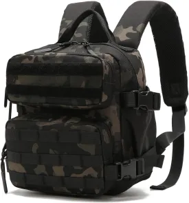 9L Mini Backpack for Men and Women, Small Backpack for Gym Hiking Travel Sports Running (Black Camo)