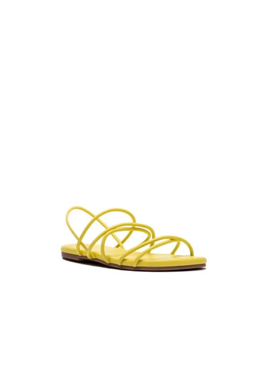 Archer Strappy Sandals in Neon Yellow