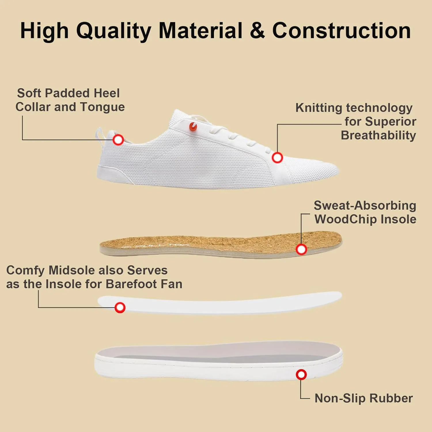 Barefoot Wide Toe Box Shoes for Women - Minimalist Barefoot Shoes with | Zero Drop Sole | Extra Wide Slip on Walking Shoes for Women