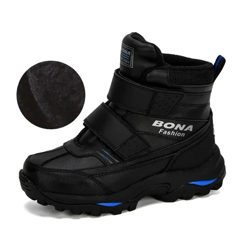 Boys Ankle Length Anti-Slip Warm Hiking Shoes