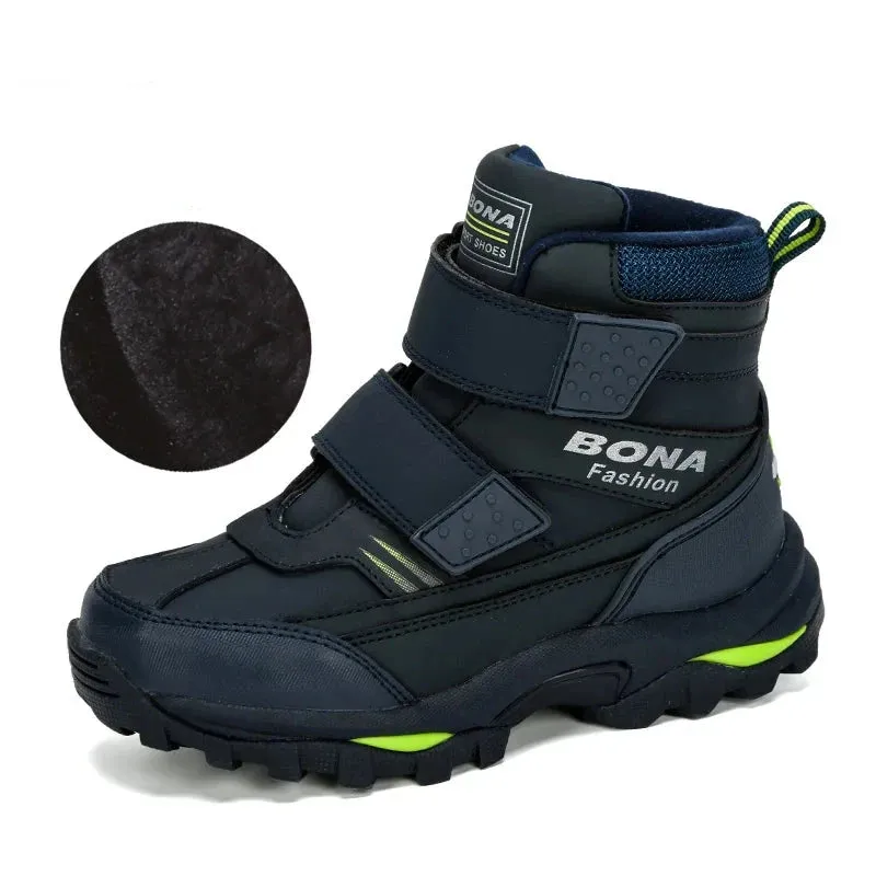 Boys Ankle Length Anti-Slip Warm Hiking Shoes