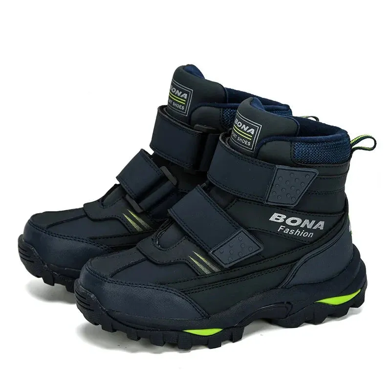 Boys Ankle Length Anti-Slip Warm Hiking Shoes