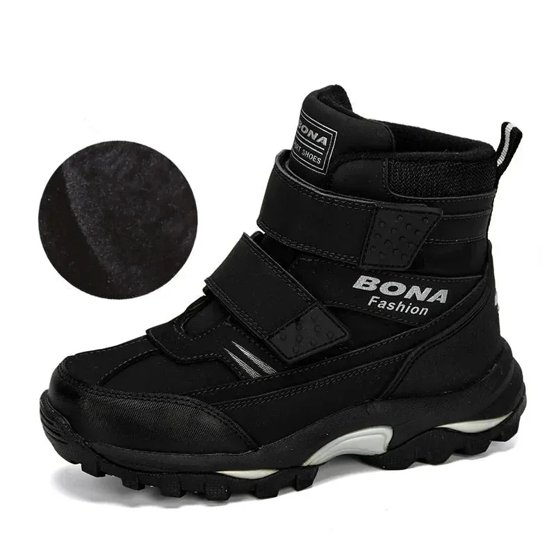 Boys Ankle Length Anti-Slip Warm Hiking Shoes