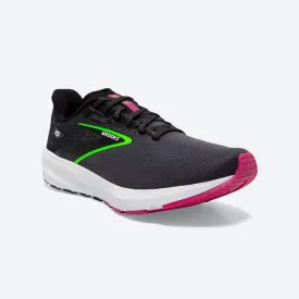 Brooks Launch 10 WIDE Womens Road Running Shoes - Black/Blackened Pearl/Green