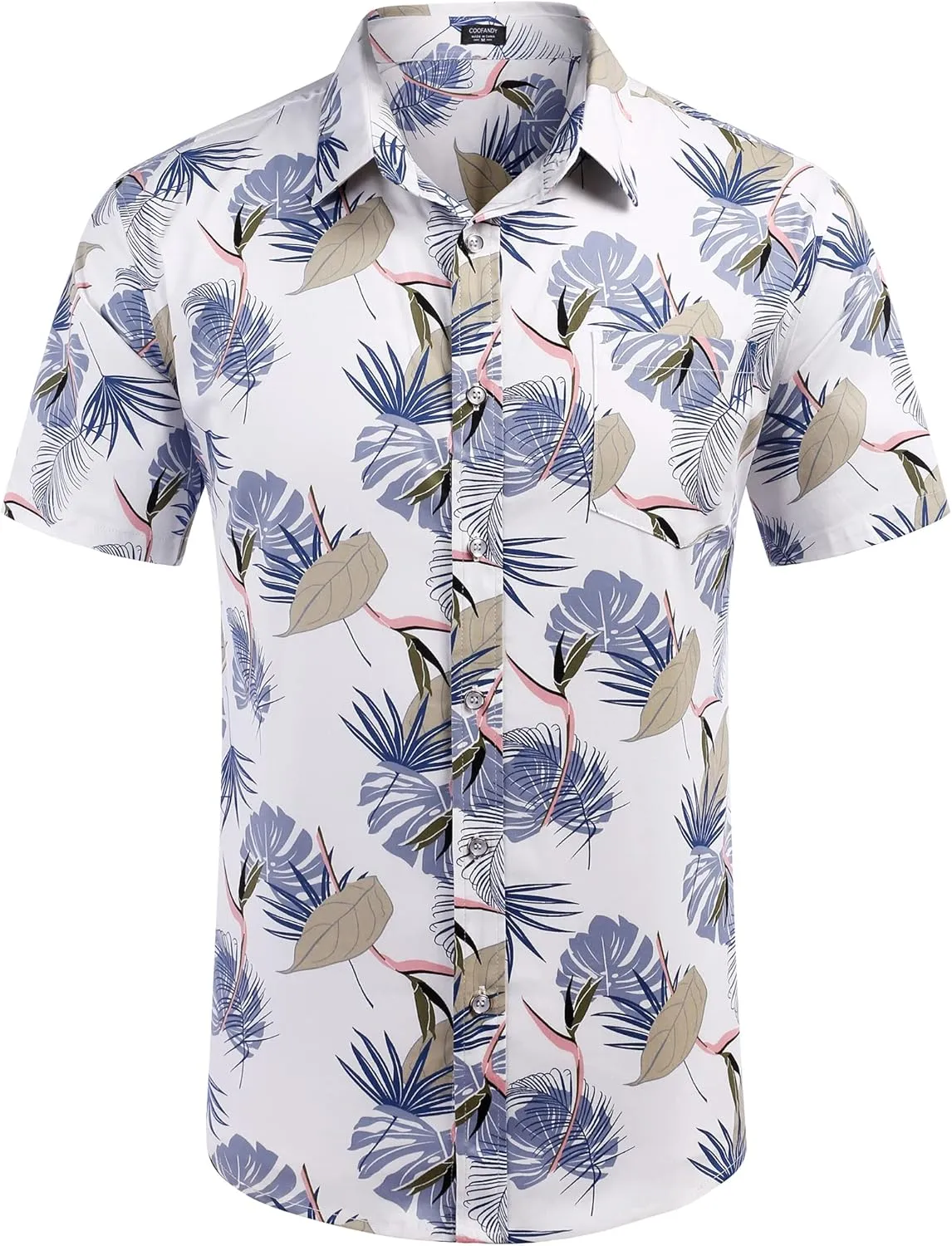 COOFANDY Mens Hawaiian Shirts Short Sleeve Casual Button Down Tropical Beach Shirt