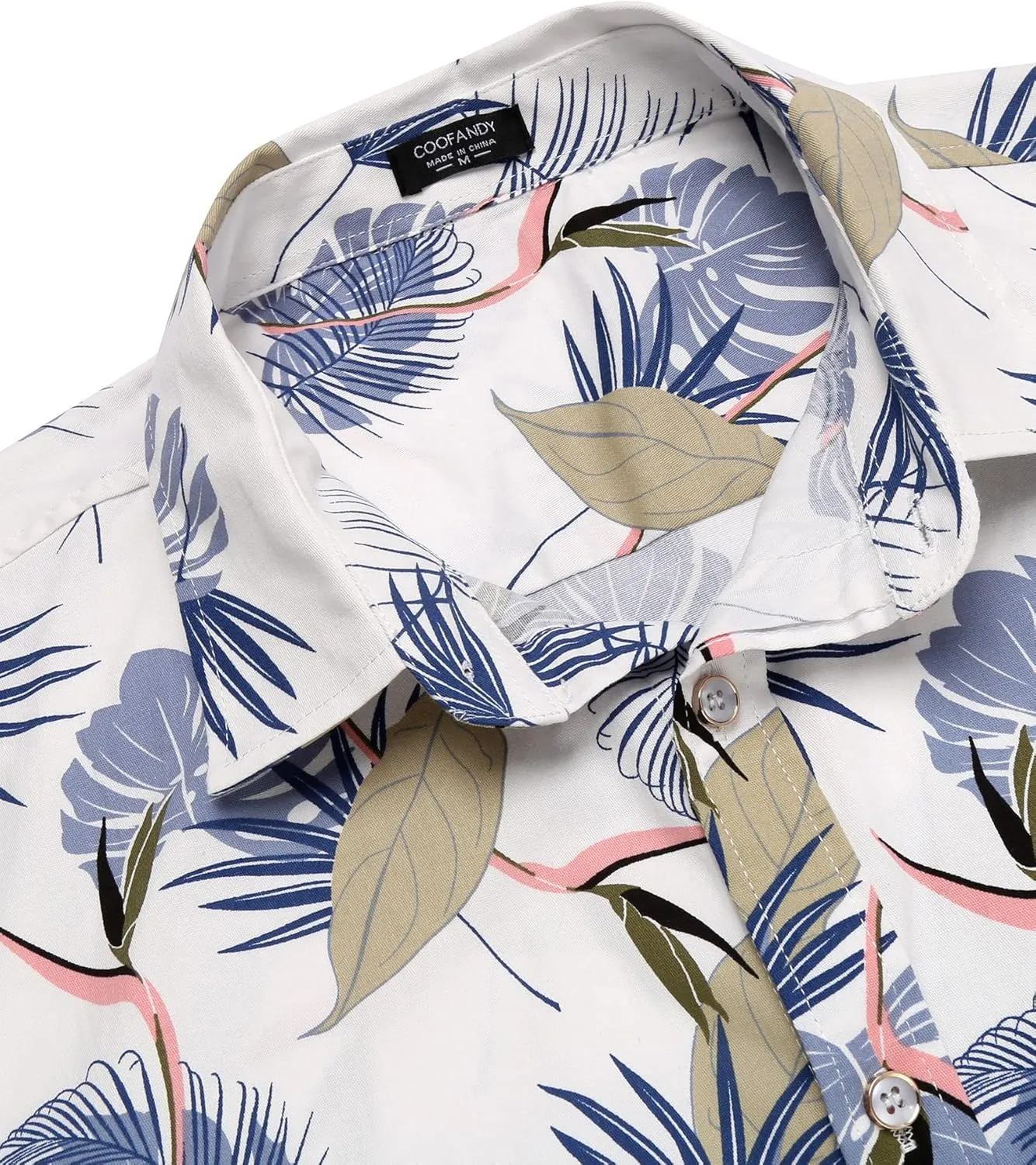 COOFANDY Mens Hawaiian Shirts Short Sleeve Casual Button Down Tropical Beach Shirt