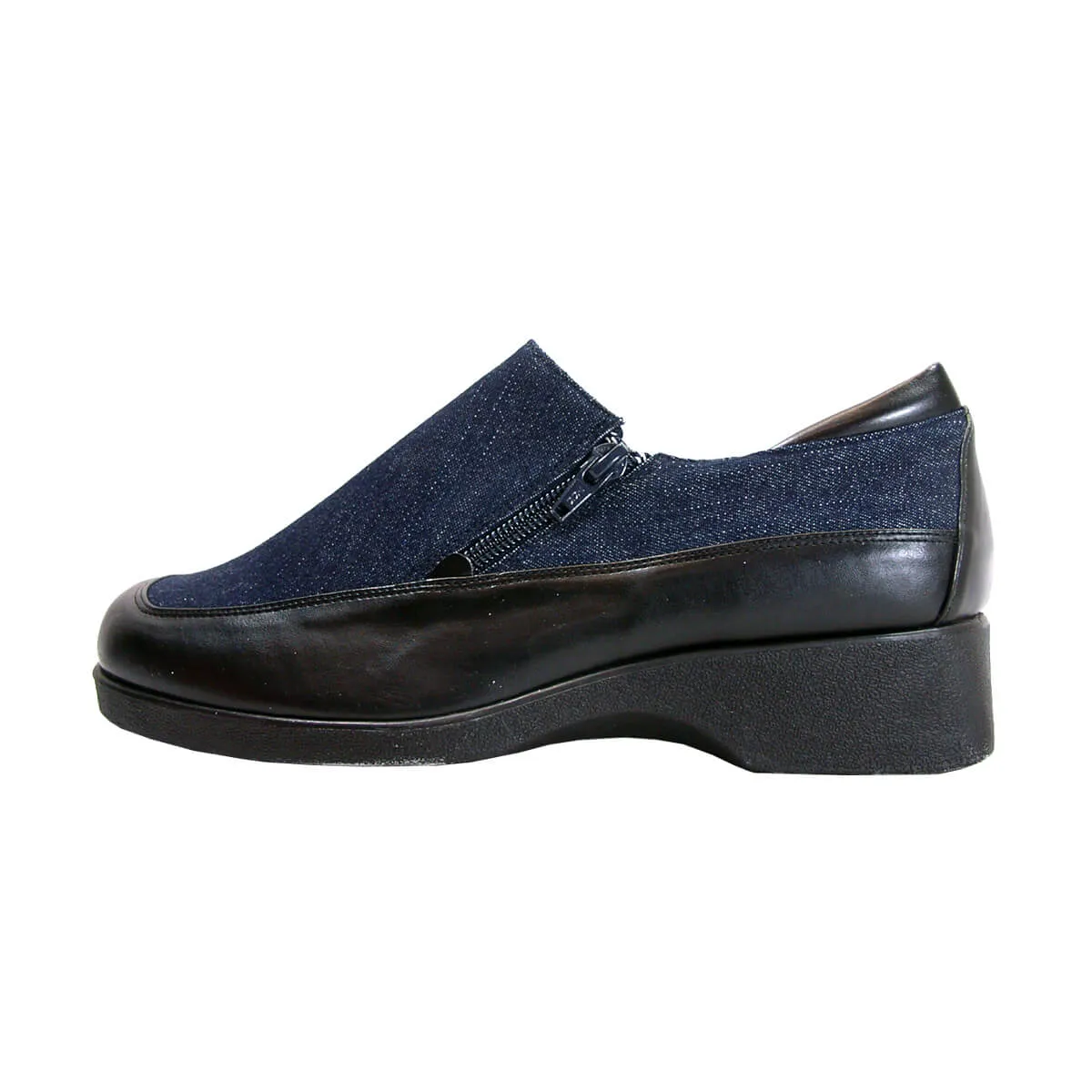 FUZZY Nell Women's Wide Width Denim Casual Shoes with Zipper