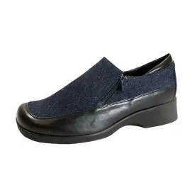 FUZZY Nell Women's Wide Width Denim Casual Shoes with Zipper