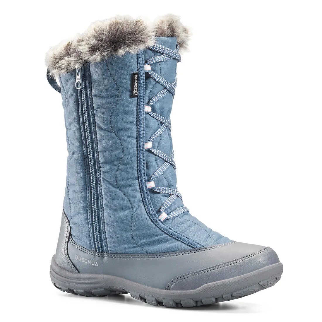 Kids’ Warm Waterproof Hiking Snow Boots SH500 X-Warm Zip Sizes 11.5 - 5.5