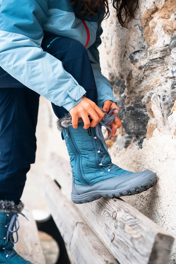Kids’ Warm Waterproof Hiking Snow Boots SH500 X-Warm Zip Sizes 11.5 - 5.5