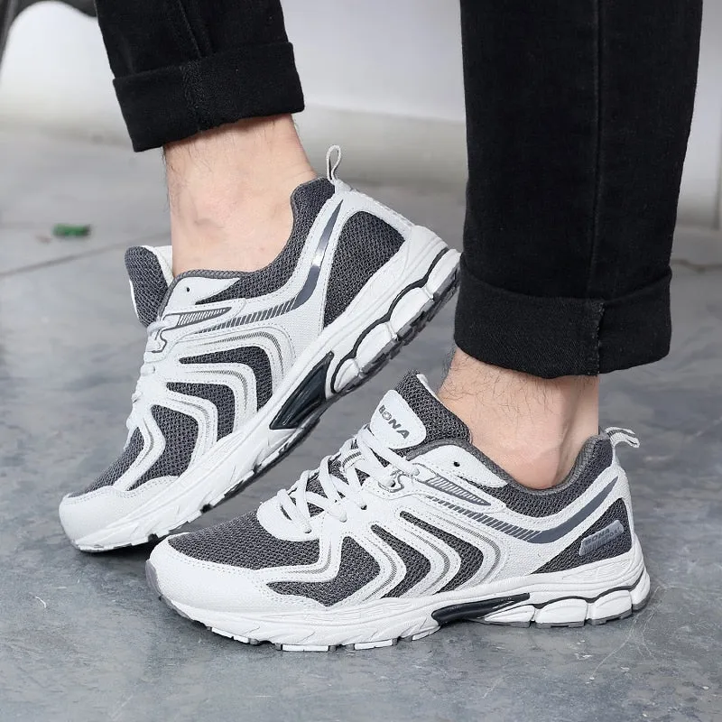 Men Running Shoes Lace Up Breathable