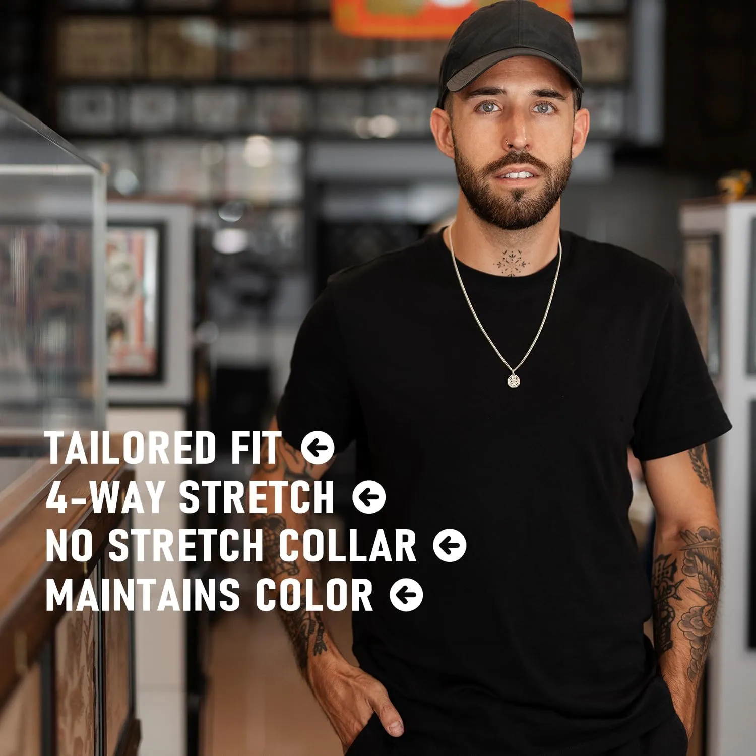Men's Cotton Crew Neck T-Shirts 4-Pack - Soft Short Sleeve Basic Tees, Comfortable Classic Fit Jersey Shirts for Men