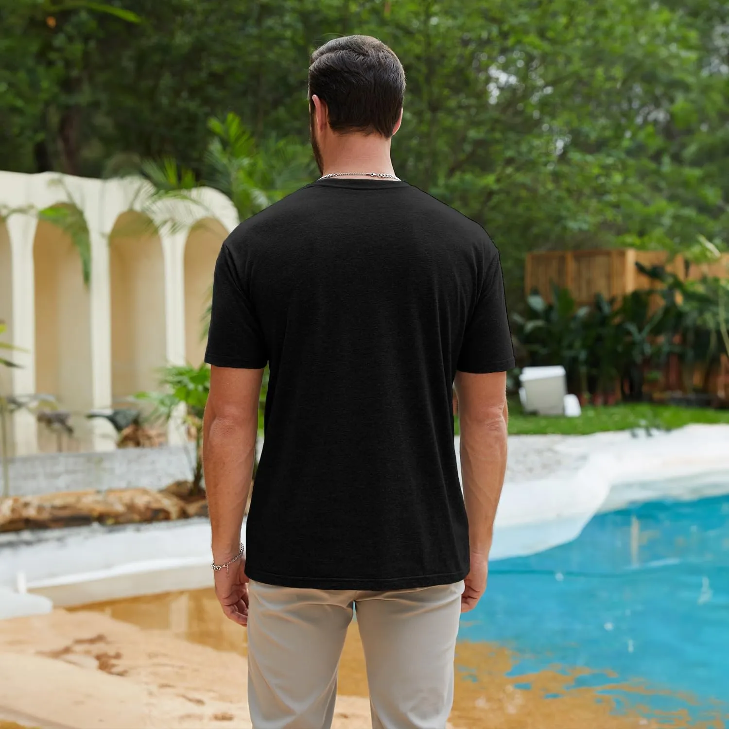 Men's Cotton Crew Neck T-Shirts 4-Pack - Soft Short Sleeve Basic Tees, Comfortable Classic Fit Jersey Shirts for Men