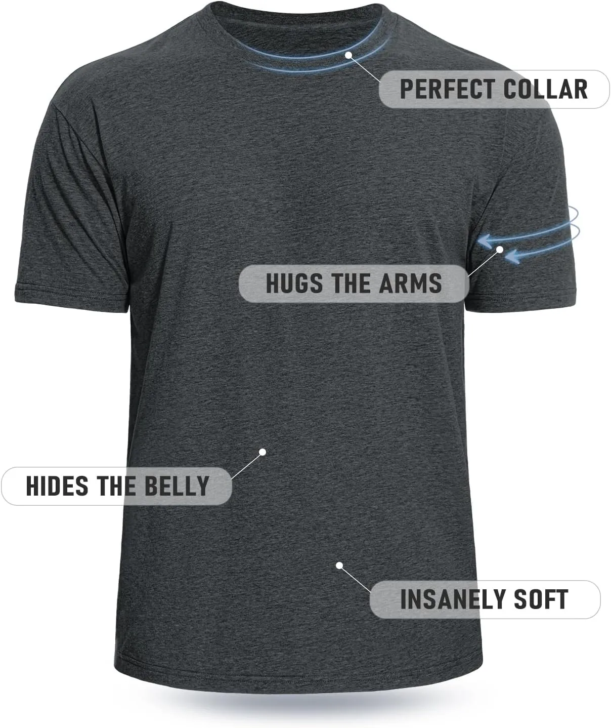 Men's Cotton Crew Neck T-Shirts 4-Pack - Soft Short Sleeve Basic Tees, Comfortable Classic Fit Jersey Shirts for Men