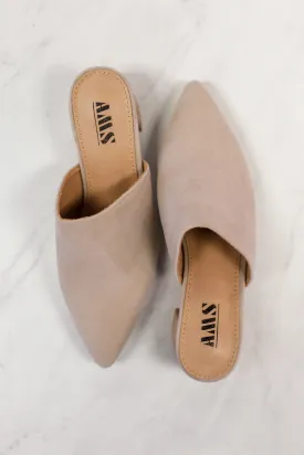 Olivia Mule Heels: Nude