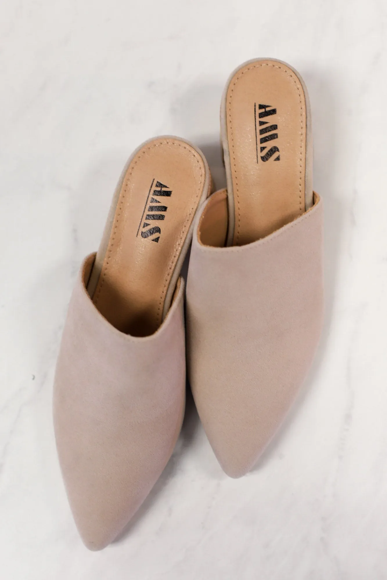 Olivia Mule Heels: Nude