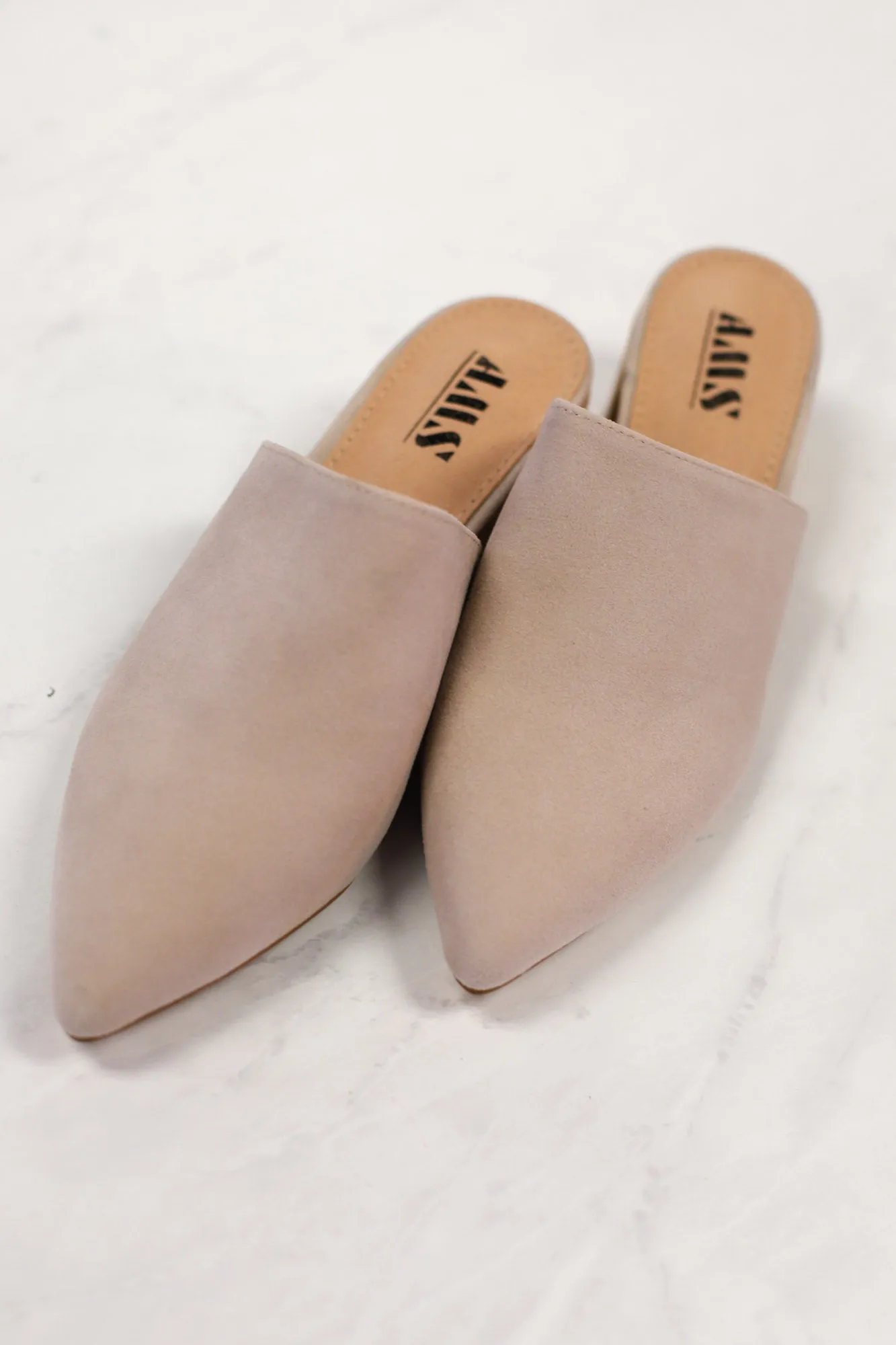 Olivia Mule Heels: Nude