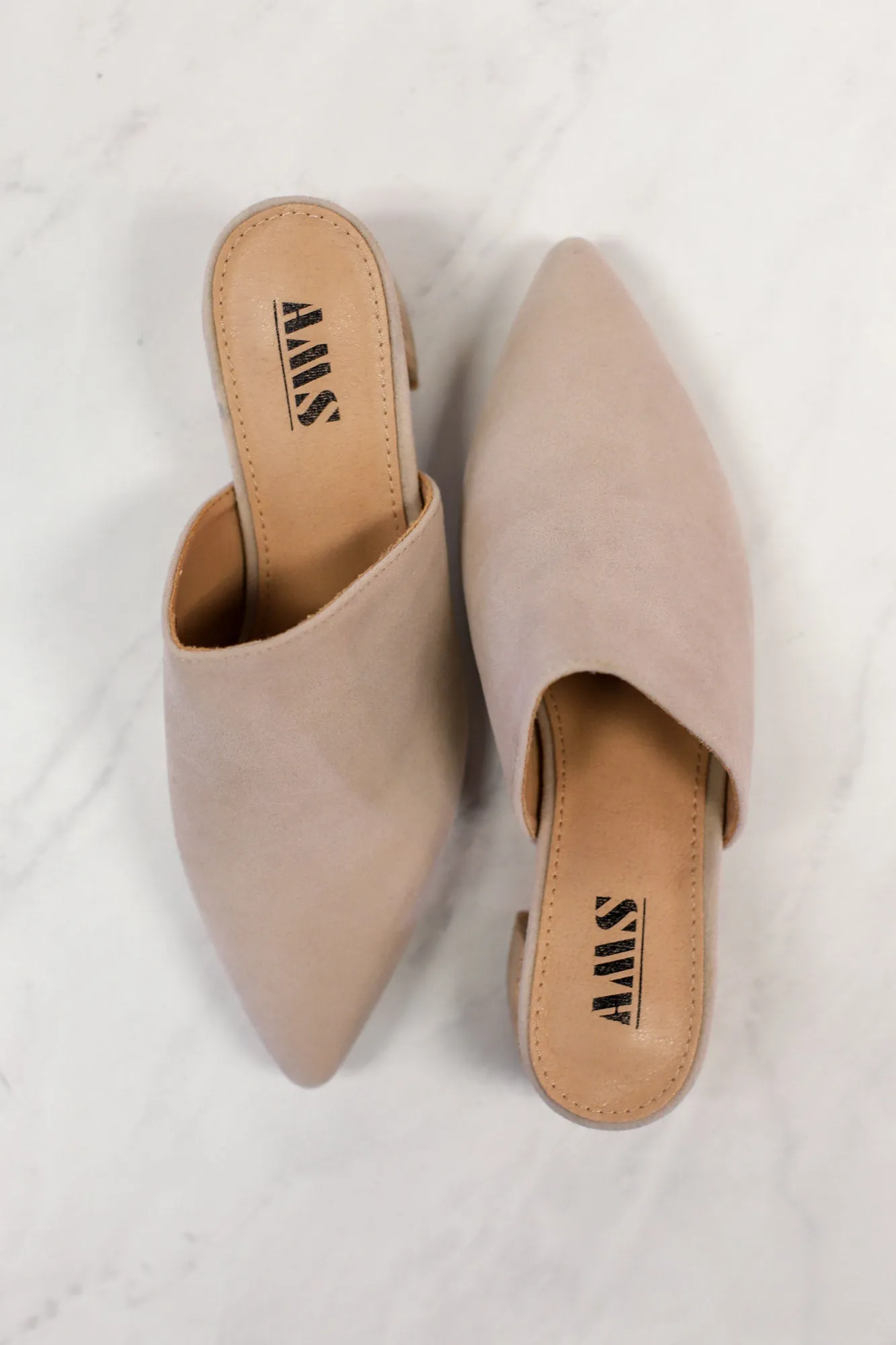 Olivia Mule Heels: Nude