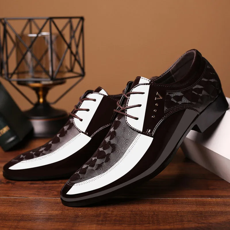 Premium Glossy Leather Derby Shoes - Classic Lace-up Front, Comfortable for Business & Weddings - Perfect Black Tie Optional Dress Shoes for Men
