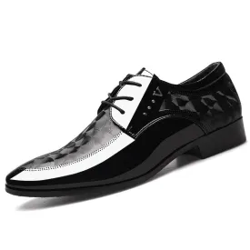 Premium Glossy Leather Derby Shoes - Classic Lace-up Front, Comfortable for Business & Weddings - Perfect Black Tie Optional Dress Shoes for Men
