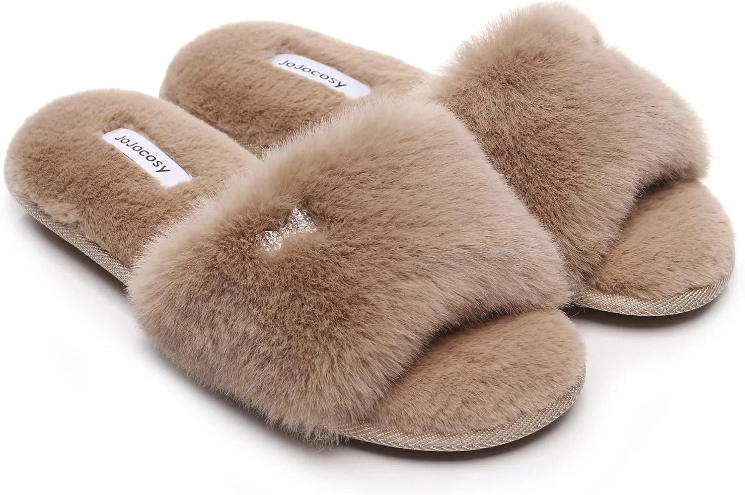Rabbit Model Ladys Comfortable Fuzzy Memory Foam Scuff Womens Fashion Plush Peep-Toe Relaxing Indoor Slippers