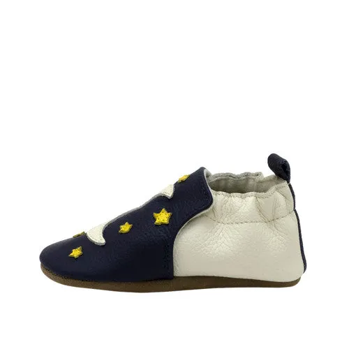 Robeez Shine Bright | Moon Navy Infant Soft Sole Bootie