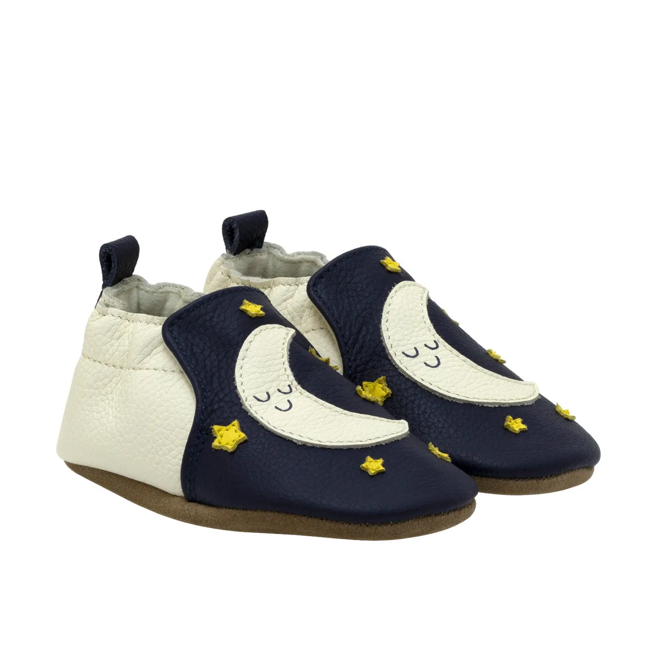 Robeez Shine Bright | Moon Navy Infant Soft Sole Bootie