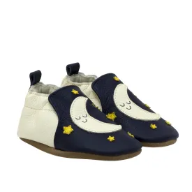 Robeez Shine Bright | Moon Navy Infant Soft Sole Bootie