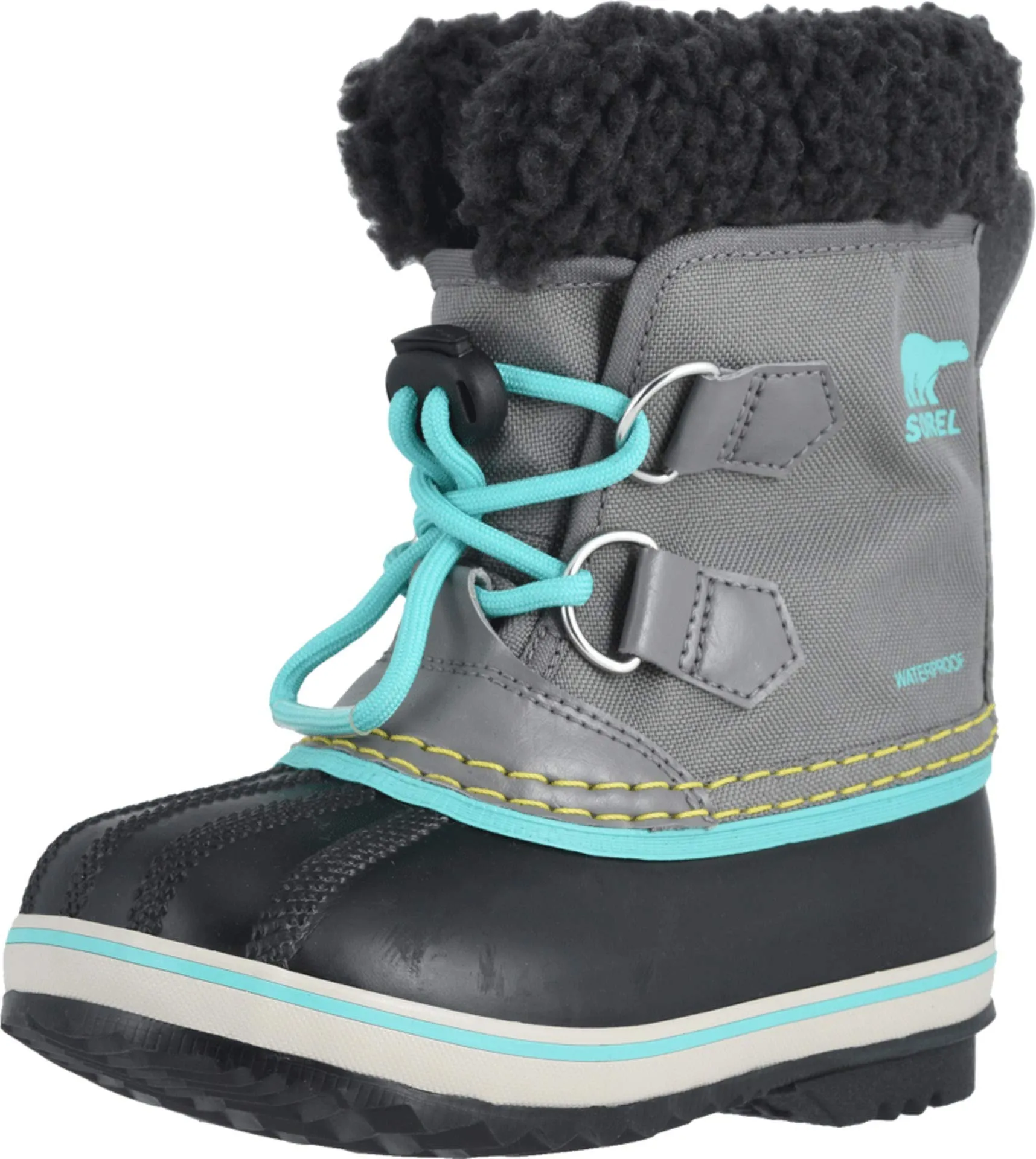 SOREL Kids Girl's Yoot Pac Nylon Quarry/Dolphin 11 Little Kid M