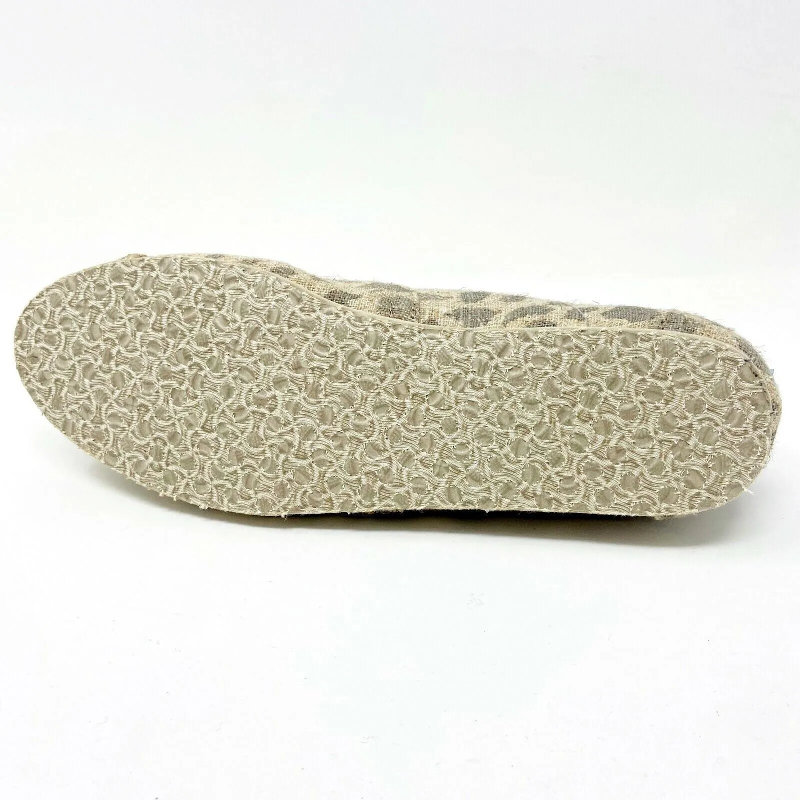 Toms Classics Leopard Burlap Womens Slip On Casual Canvas Flat Shoes