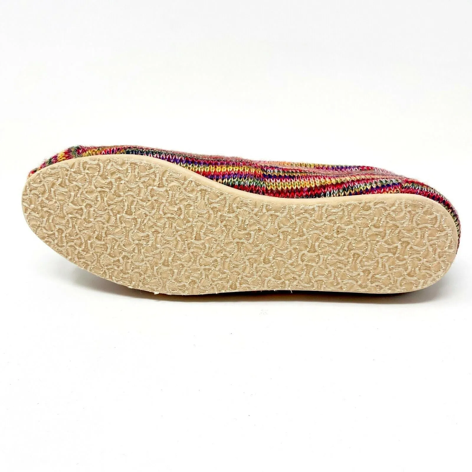 Toms Classics Multi Knit Fur Womens Size 5.5 Slip On Casual Canvas Flat Shoes