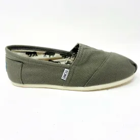 Toms Classics Olive Canvas Womens Size 5 Slip On Casual Canvas Flat Shoes