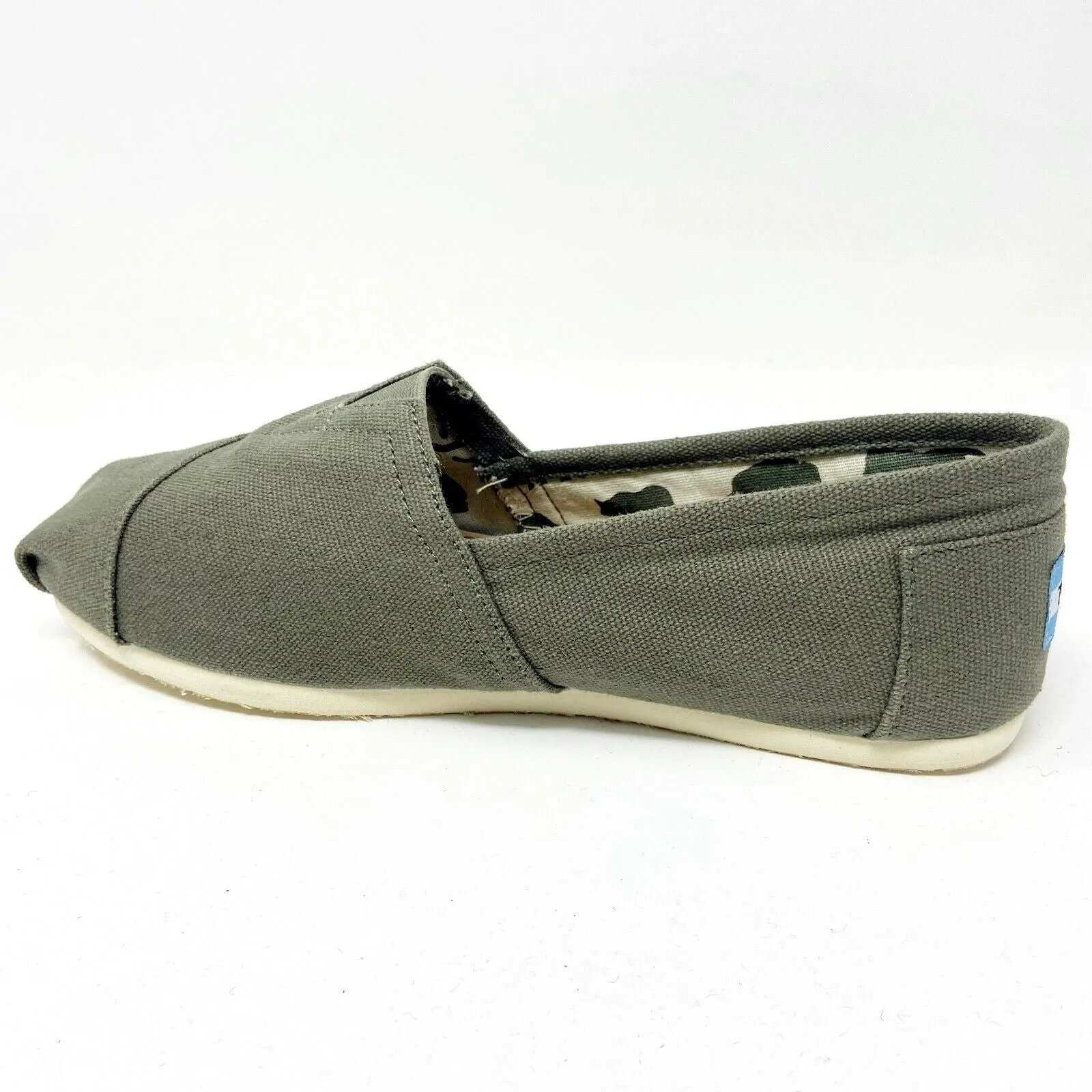 Toms Classics Olive Canvas Womens Size 5 Slip On Casual Canvas Flat Shoes