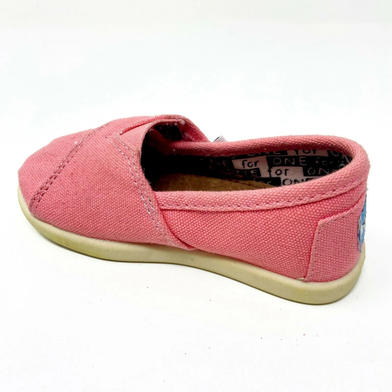 Toms Classics Pink Tiny Toddler Slip On Casual Canvas Flat Shoes