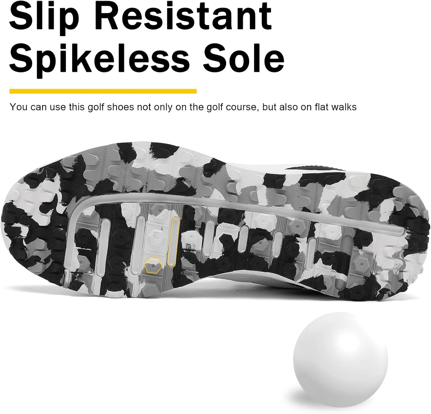ULTIANT Golf Shoes Men Waterproof Spikeless Lightweight Non-Slip Walking Shoes Outdoor Size7.5-12