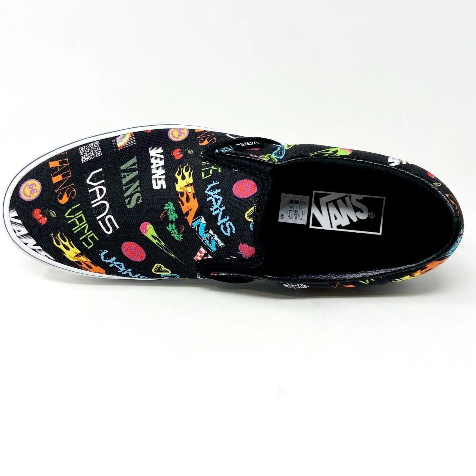 Vans Classic Slip On (Disruptive) Black True White Womens Casual Shoes