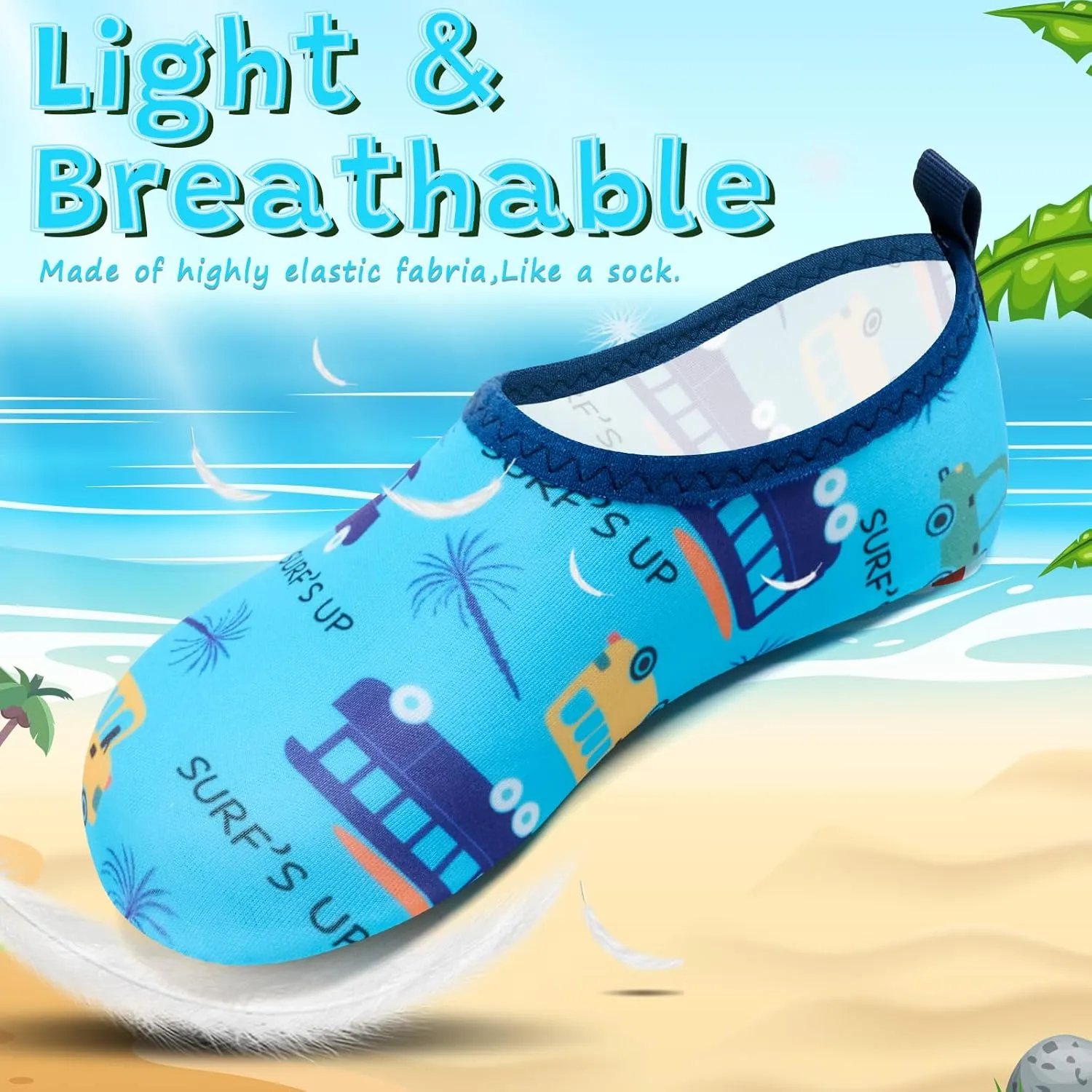 VIFUUR Kids Water Shoes Girls Boys Quick Dry Aqua Socks for Beach Swim Outdoor Sports
