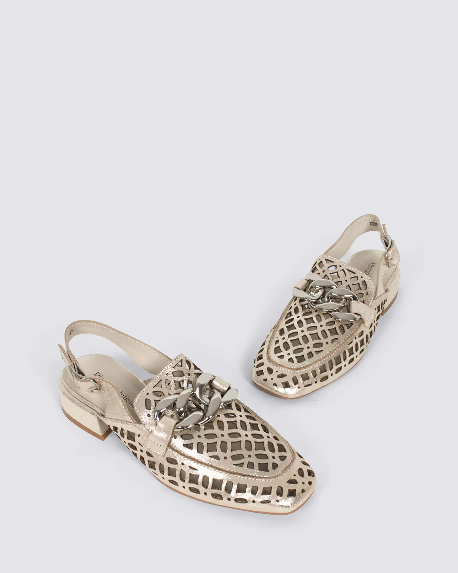 VOOPER SLINGBACK HEELS ARGENTO