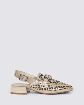 VOOPER SLINGBACK HEELS ARGENTO