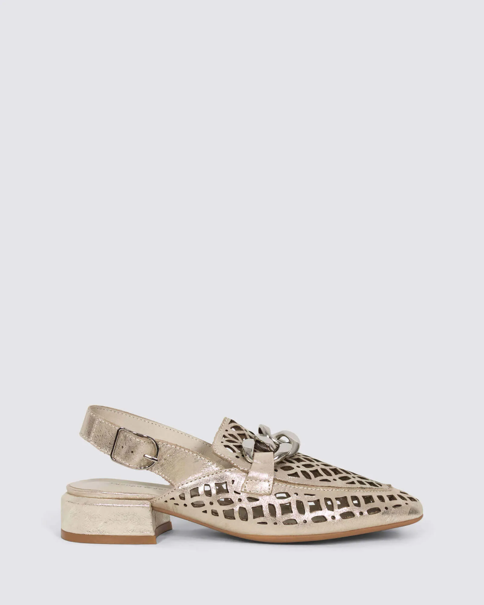 VOOPER SLINGBACK HEELS ARGENTO
