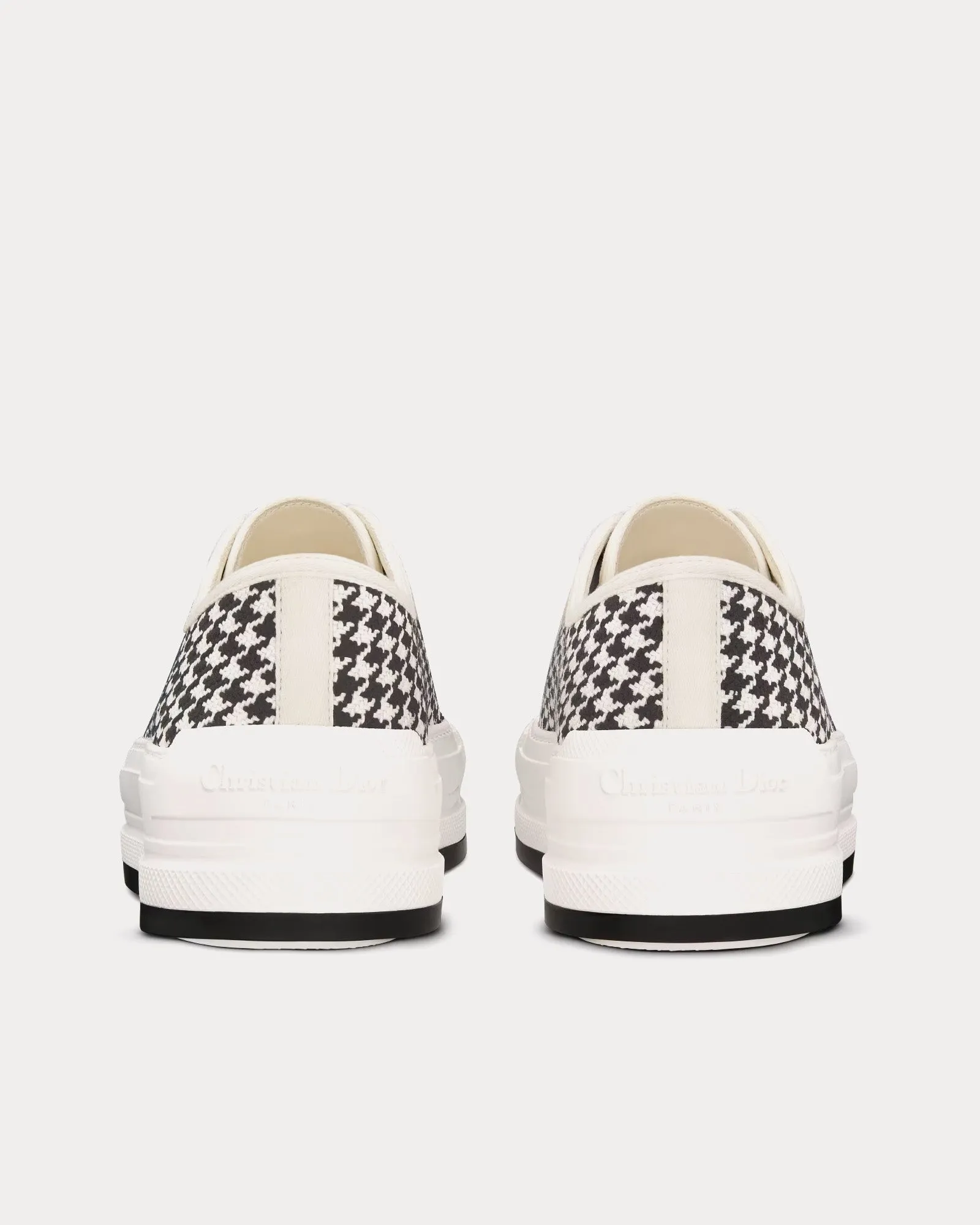 Walk'n'Dior Platform Black and White Micro-Houndstooth Embroidered Cotton Low Top Sneakers