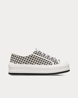 Walk'n'Dior Platform Black and White Micro-Houndstooth Embroidered Cotton Low Top Sneakers