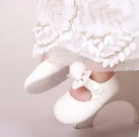 White Pom Pom Soft Sole Shoes