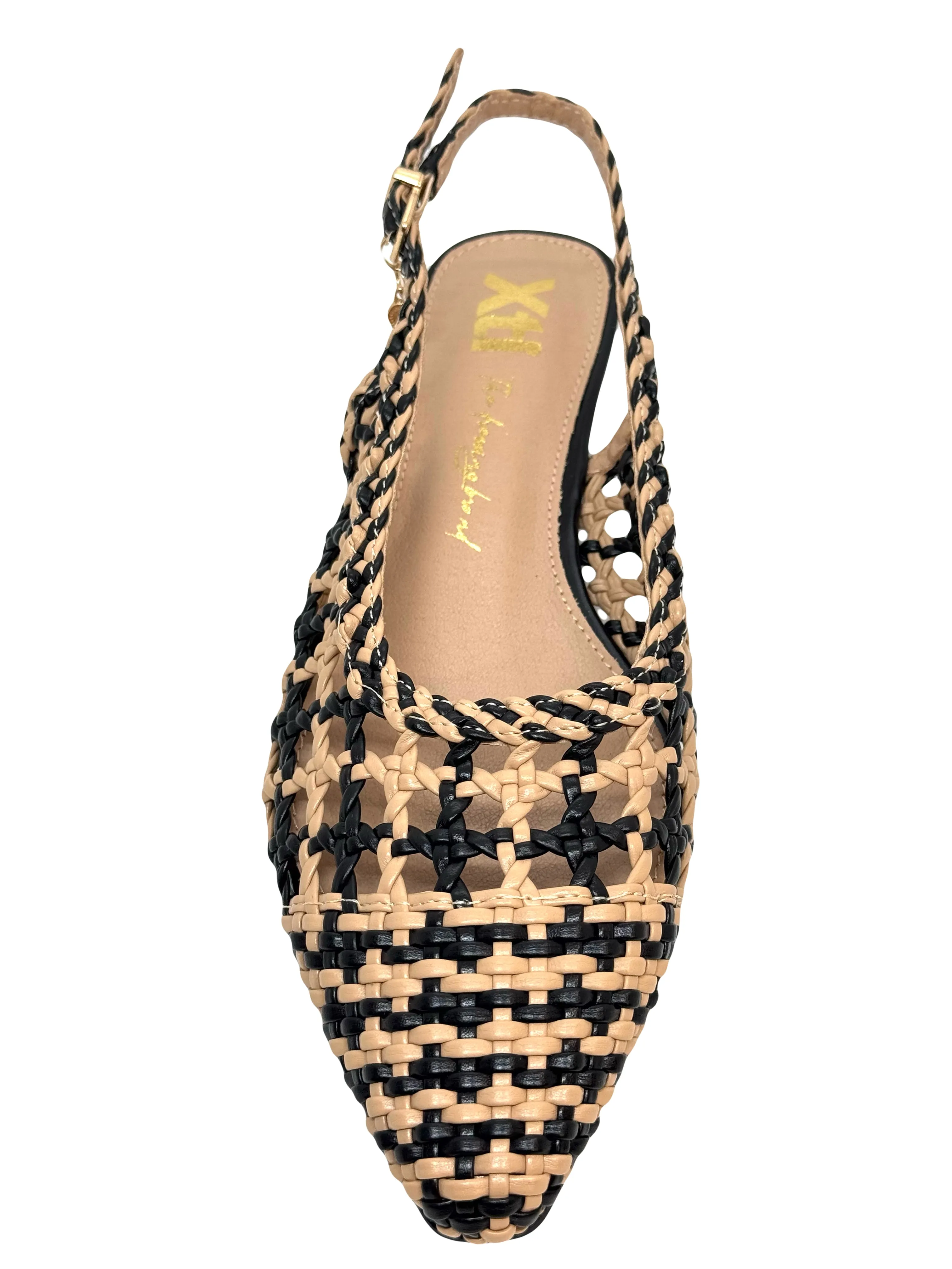 XTI Ladies Woven Upper Sling Back